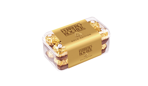 Ferrero Pralinen Ferrero Rocher Gold-Edition 16 Pezzi Milchschokolade mit Haselnussfüllung 200g