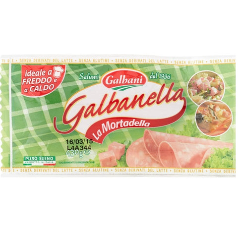 Galbani Salame Galbani Mortadellina Schweinefleisch Ohne Milchderivate und Glutenfrei 430g Mortadella 8000430583212