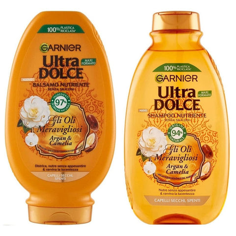 Garnier Balsamo Testpacket Garnier Ultra Dolce Shampoo + balsamo Meraviglioso all' Olio d' Argan e di Camelia 300ml + 250ml 3600542158176