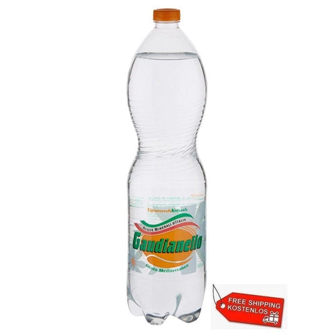 18x Gaudianello Acqua Minerale Effervescente Naturale Sprudelndes Mineralwasser Einweg PET 1,5Lt - Italian Gourmet