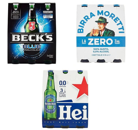 Testpaket Heineken Back's Moretti Alkoholfreies Blondes Bier ( 9 x 33cl ) - Italian Gourmet