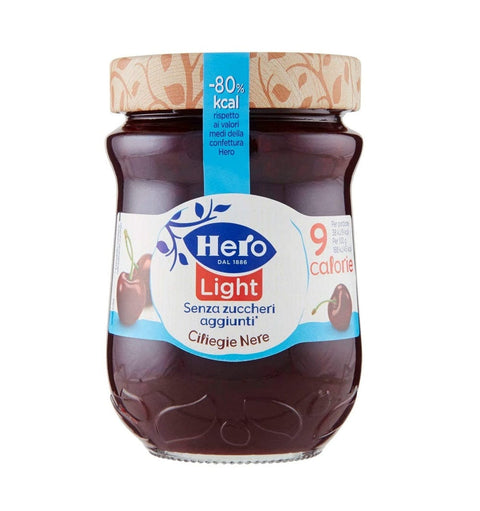 Hero Marmellata Ciliegie Nere Light Black Kirschen Marmelade mega pack 6x280g - Italian Gourmet