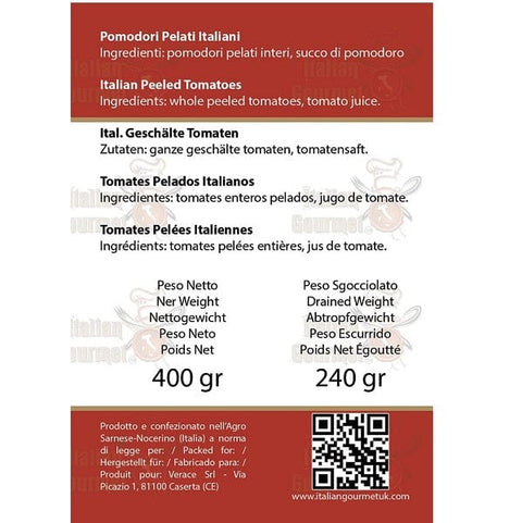Italian Gourmet Geschälte Pflaumentomaten (24x400ml) - Italian Gourmet
