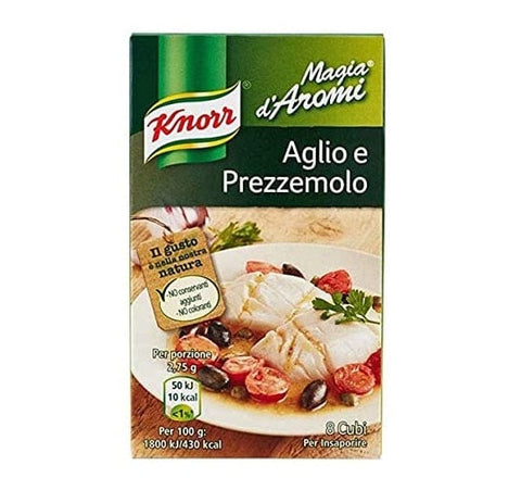 Knorr Magia d'Aromi Aglio und Prezzemolo Knoblauch und Petersilie Suppenwürfel Brühe 88g - Italian Gourmet