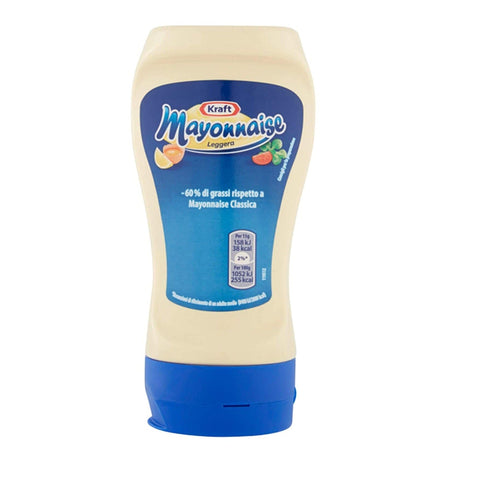 Kraft Mayonnaise Leggera Light top down squeeze 220ml - Italian Gourmet