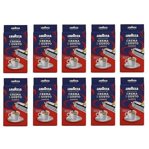 10x Lavazza Crema e Gusto Classico Gemahlener Kaffee 250g - Italian Gourmet