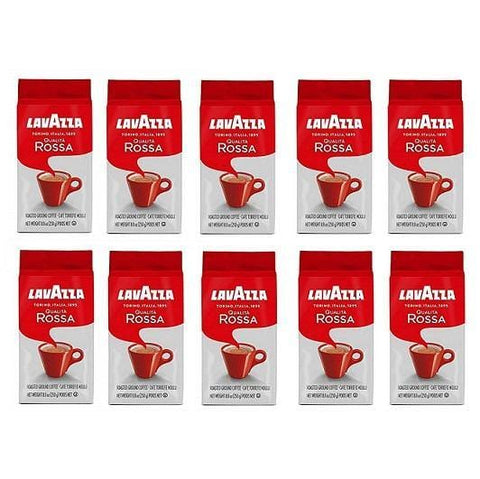 10x Lavazza Qualità Rossa Gemahlener Kaffee 250g - Italian Gourmet