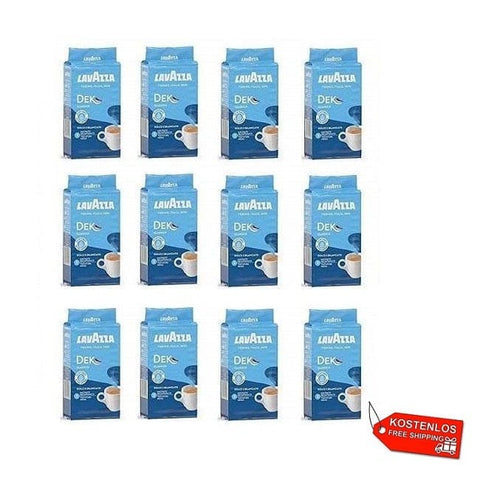 Lavazza Kaffee 12x Lavazza Caffè Dek Classico Gemahlener Entkoffeinierter Kaffee 250g 8000070011281
