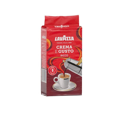 Lavazza Espresso Crema und Gusto Ricco gemahlener Kaffee 250g - Italian Gourmet