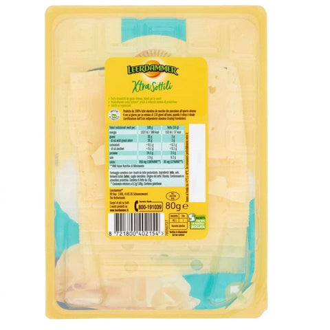 Leerdammer Käse Leerdammer Extra Sottili Dünn Geschnittener Käse Laktosefrei 80g 8721800402154