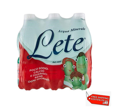 Lete Acqua Minerale Effervescente Naturale PET Mineralwasser 48x0,5L - Italian Gourmet