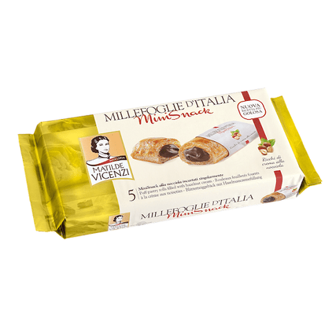 Matilde Vicenzi Mini Snack Nocciola Blätterteig mit Haselnusscreme 125g - Italian Gourmet