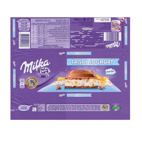 Mondalez Schokoladenriegel Milka Crispy Yoghurt Chocolate Bar Milk chocolate filled with yoghurt cream 300g 8032755323525