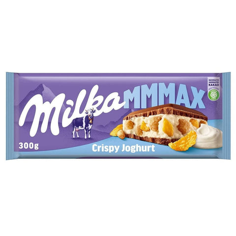 Mondalez Schokoladenriegel Milka Crispy Yoghurt Chocolate Bar Milk chocolate filled with yoghurt cream 300g 8032755323525