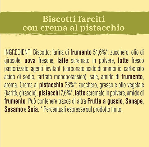 Mulino Bianco Kekse Mulino Bianco Baiocchi al Pistacchio mit Pistazie 240g