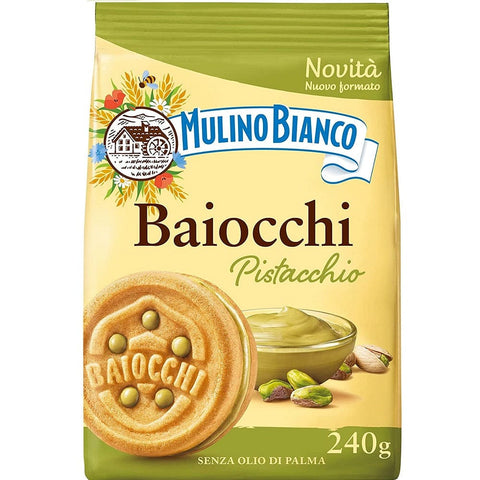 Mulino Bianco Kekse Mulino Bianco Baiocchi al Pistacchio mit Pistazie 240g