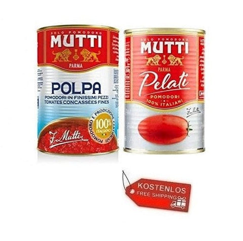 Testpackung Mutti Polpa & Pelati Fruchtfleisch & geschälte Tomaten 48x400g - Italian Gourmet