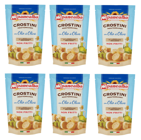 Panealba Crostini Mediterraneo con Olio di Oliva Croutons mit Olivenöl 100g - Italian Gourmet