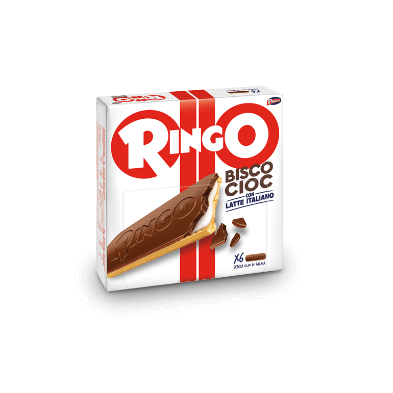Pavesi Ringo Bisco Cioc Latte Keks gefüllt mit Milchcreme und Milchsch ...