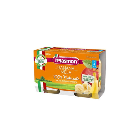 Plasmon Banana con Mela Homogenisierter Apfel & Banane ab 4 Monaten 2x104g - Italian Gourmet