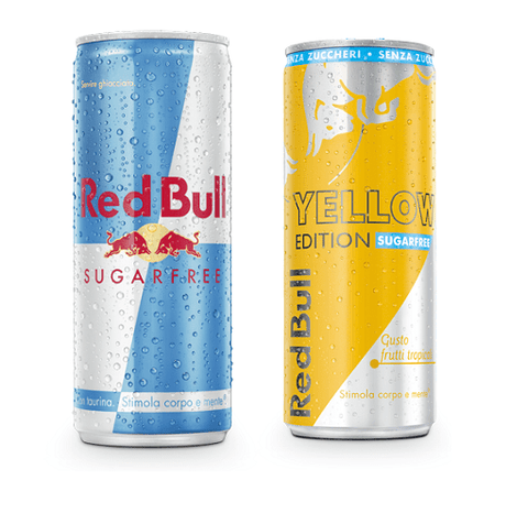 Testpaket Red Bull Sugarfree & Frutti Tropical Yellow Edition 24x250ml - Italian Gourmet
