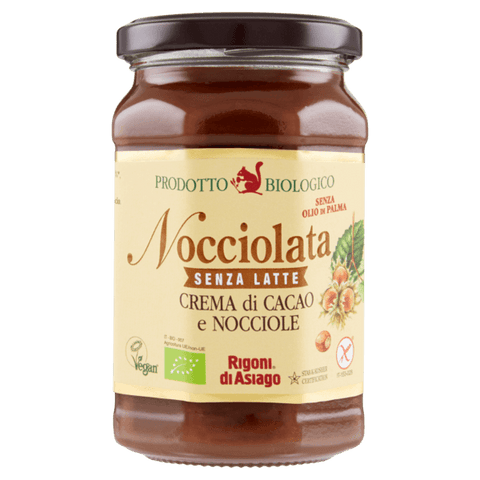Rigoni di Asiago Nocciolata Bio senza latte Glutenfreier Kakao und Haselnusscreme (270 g) ohne Milch - Italian Gourmet