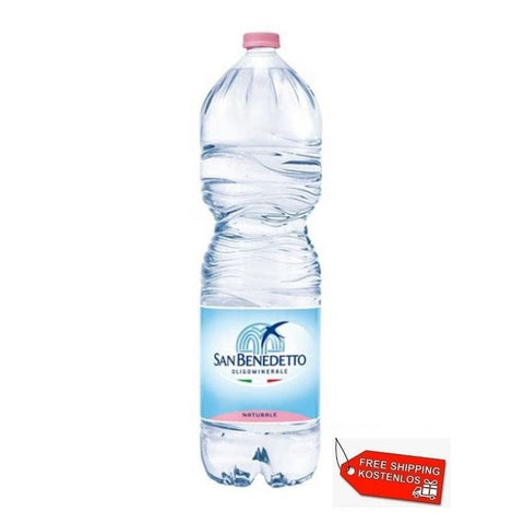 12x San Benedetto Acqua Naturale Natürliches Mineralwasser Einweg PET 2Lt - Italian Gourmet