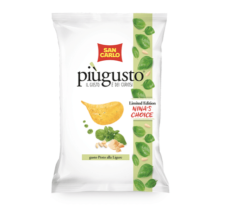 San Carlo Chips San Carlo Patatine piùgusto Pesto alla Ligure Gesalzene Kartoffelchips 50g