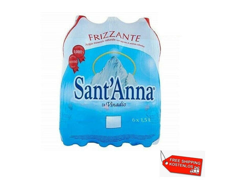 Sant'Anna Minerale Naturale Frizzante Vinadio Natürliches Mineralwasser 18x1,5lt - Italian Gourmet