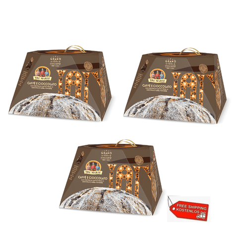 Tre Marie Weihnachtssüßigkeiten 3x Tre Marie Panettone Caffè e Cioccolato 930g 8004205046490