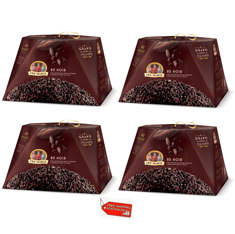 Tre Marie Weihnachtssüßigkeiten 4x Tre Marie Panettone Re Noir mit Dunkle Schokolade 900g 8004205042522