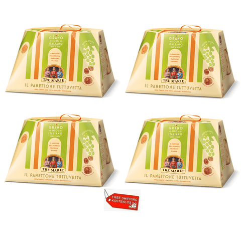 Tre Marie Weihnachtssüßigkeiten 4x Tre Marie Panettone Tuttuvetta Senza Canditi 1Kg 8004205030031