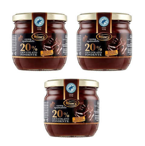 Witor's Crema La Fondente dunkle Schokoladencreme 3x360g - Italian Gourmet