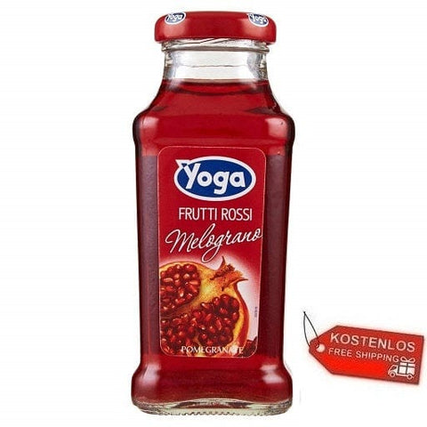 Yoga Fruchtsaft 24x Yoga Bar Frutti Rossi Melograno Rote Früchte Granatapfel Fruchtsaft Glasflasche 200ml 8001440314704