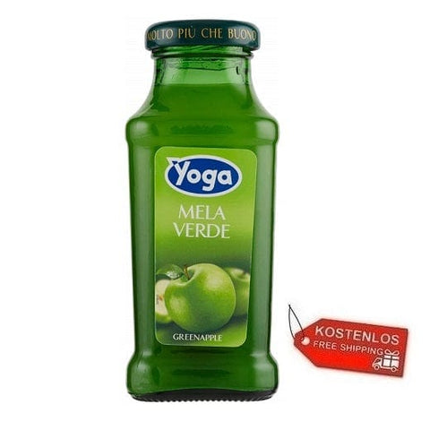 48x Yoga Bar Mela Verde Grüner Apfel-Fruchtsaft Glasflasche 200ml - Italian Gourmet