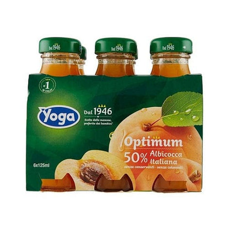 Yoga Optimum Albicocca Aprikosen Fruchtsaft Glasflasche 125ml - Italian Gourmet