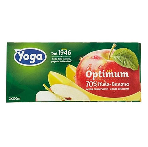 Yoga Optimum Brik Mela e Banana Apfel und Banane Fruchtsaft 200ml - Italian Gourmet