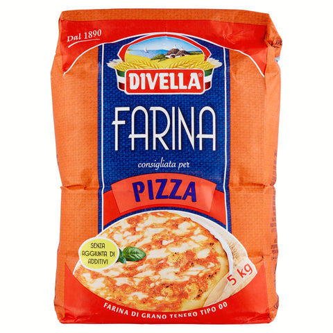 Pizza Mehl DIVELLA Weizenmehl- 5 kg Beutel - Farina di Grano Tenero Tipo 00 Original italienisch