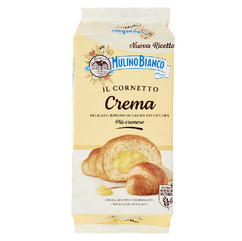 5x MHD 28/08/2025 Mulino Bianco Cornetti Croissants creme Snack brioche ohne Zusatzstoffe und Konservierungsstoffe 6 Stück kuchen 300g