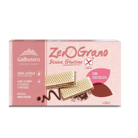 12x Galbusera zero grano wafer al cioccolato Glutenfreie Schokoladenwaffeln 180 g