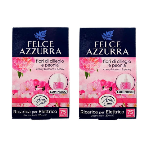 2x Felce Azzurra - Aria Di Casa, Ricarica Per Diffusore Elettrico, FIORI DI CILIEGIO & PEONIA 20ml Nachfüllpackung für elektrischen Diffusor  SONDERANGEBOT