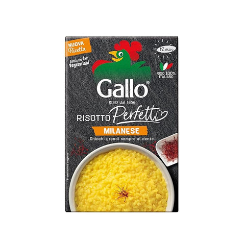 Gallo Risotto Perfetto Milanese 175g, Mailänder Risotto-Mix, 100% italienischer Reis, 12x 175g + Italian Gourmet polpa 400g (Copia)