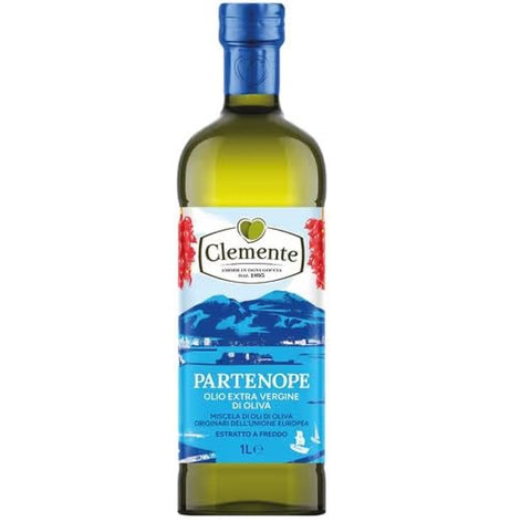 Clemente Partenope Kaltgepresstes natives Olivenöl extra – Cuvée aus europäischen Olivenölen – Hergestellt in Italien (6 x 1 l) + Italienisches Gourmet-Tomatenfruchtfleisch (400 g)