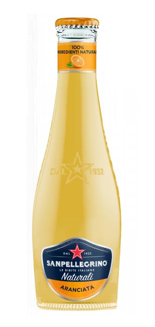 SanPellegrino 48er-Pack San Pellegrino Aranciata Erfrischendes italienisches Alkoholfreies Getränk mit Orangensaft 20cl Einweg-Glasflasche