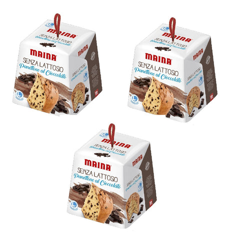 3x Maina Panettone Senza Lattosio al cioccolato Laktosefreier Schokoladen-Panettone 750 g, italienisches Original