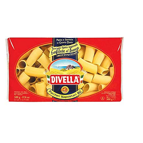Pasta Divella 100% Italienisch N° 80 Paccheri Napoletani 500 gr
