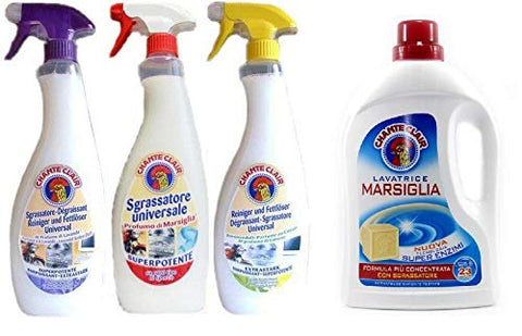 Testpaket Chante Clair Sgrassatore Universale 3 Sorten + Chante Clair Lavatrice marsiglia 1,44Lt