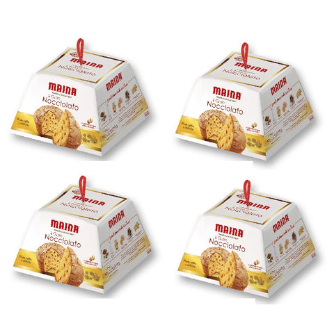 4x Maina Panettone Il Gran Nocciolato Klassisch mit Haselnussglasur 750 g