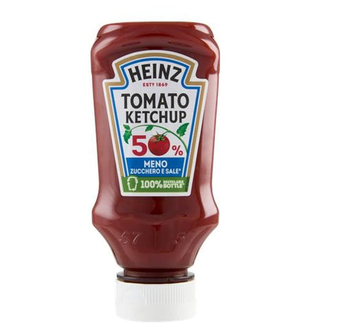 5x Heinz Tomato Ketchup 50% Meno Zucchero e Sale 50 % weniger Zucker und Salz 235 g