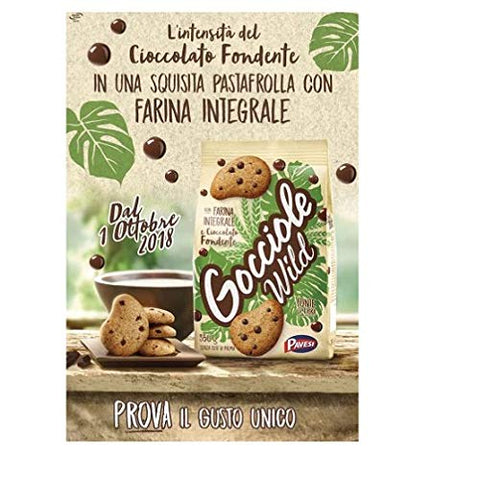 Pavesi Kekse Gocciole Wild Integrali mit Vollkornmehl 350g cookies biscuits